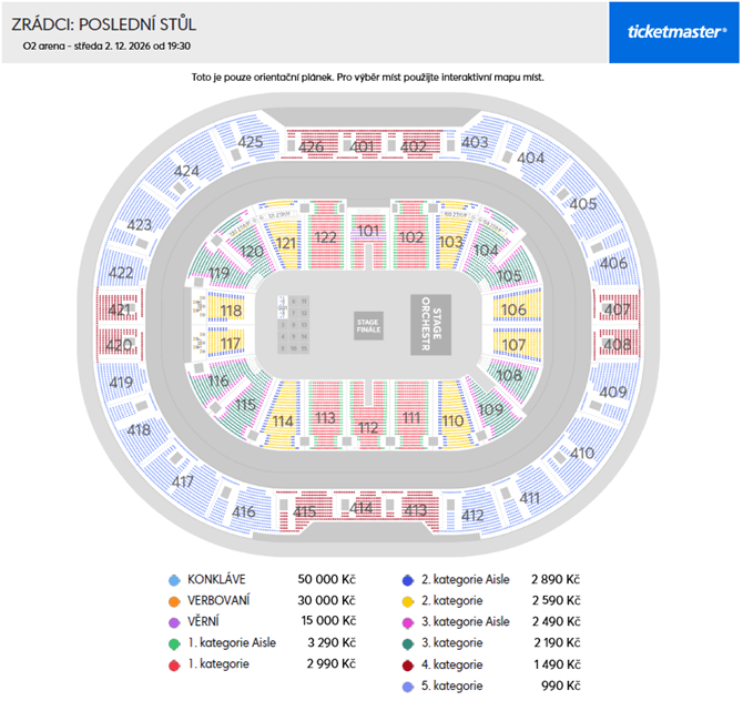 Seating chart – O2 Arena