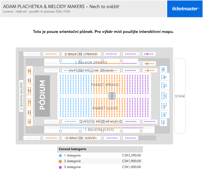 Seating chart – Lucerna - Velký sál