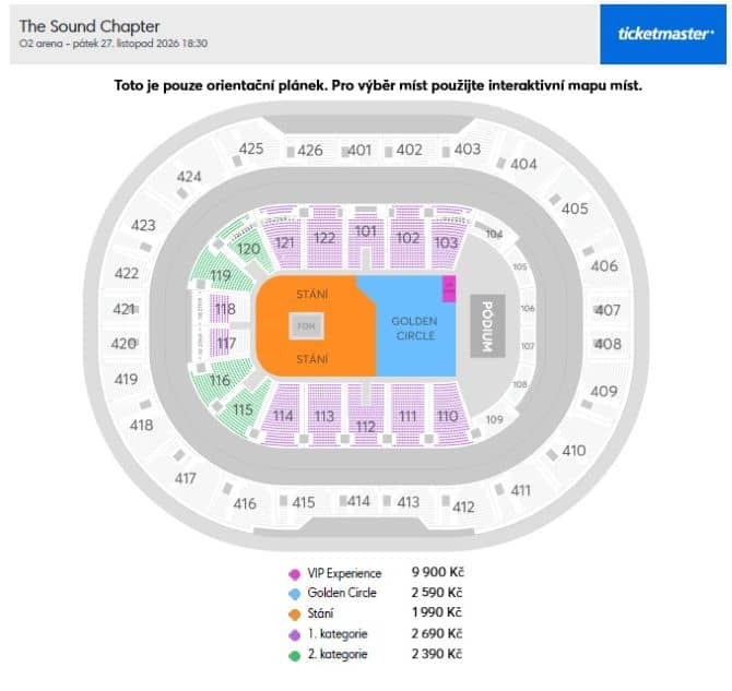 Seating chart – O2 Arena