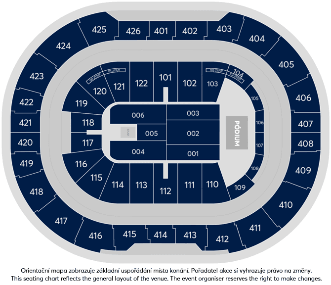 Seating chart – O2 Arena