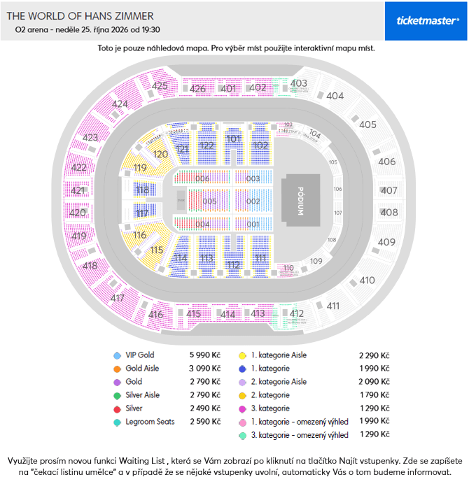 Seating chart – O2 Arena