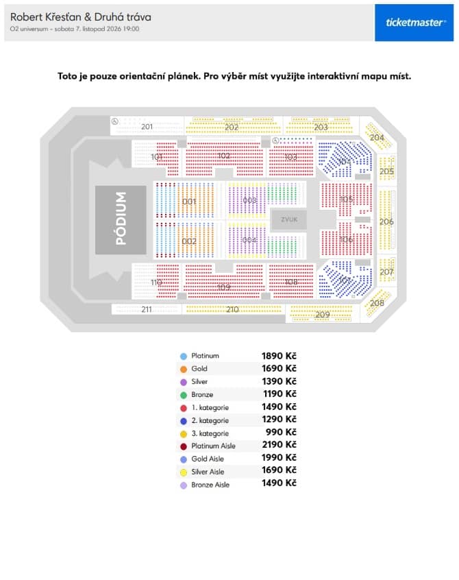 Seating chart – O2 universum