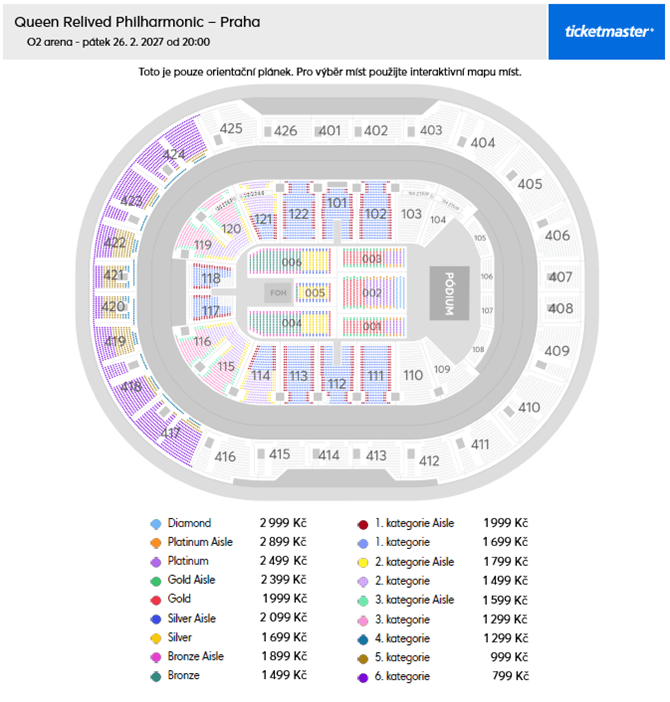 Seating chart – O2 Arena