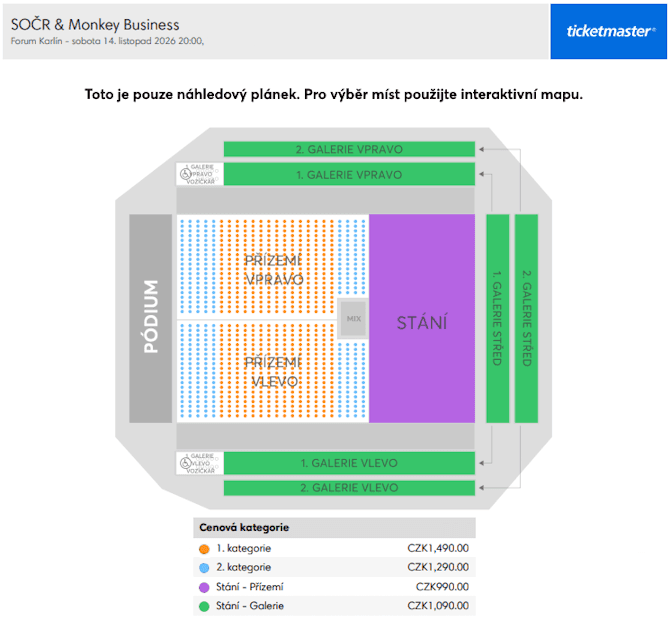 Seating chart – Forum Karlín
