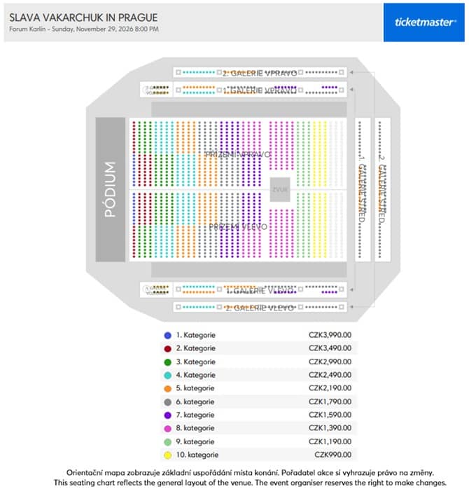 Seating chart – Forum Karlín