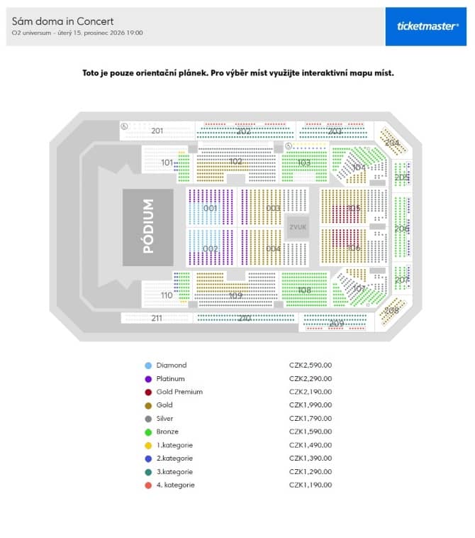 Seating chart – O2 universum