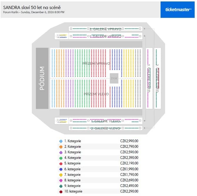 Seating chart – Forum Karlín