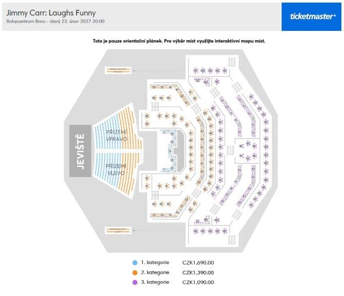 Seating chart – Bobycentrum Brno