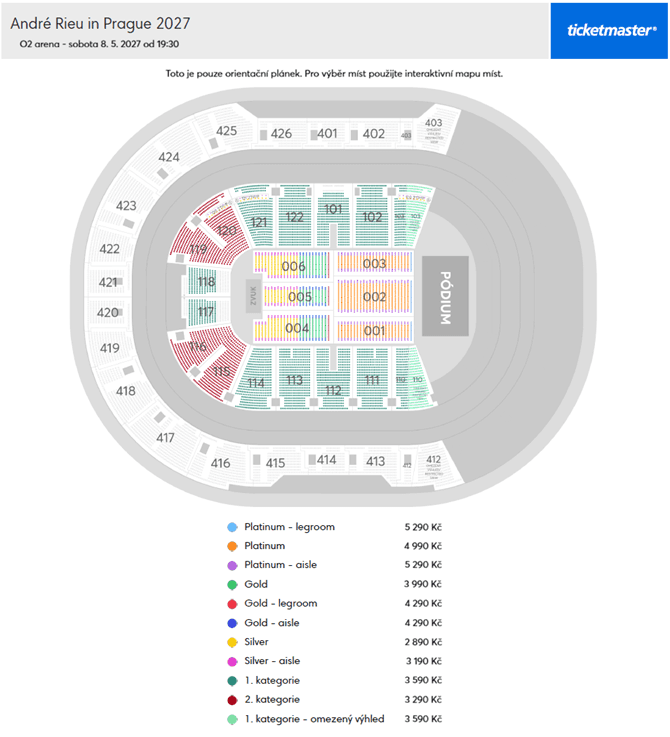 Seating chart – O2 Arena