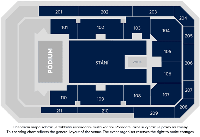 Seating chart – O2 universum