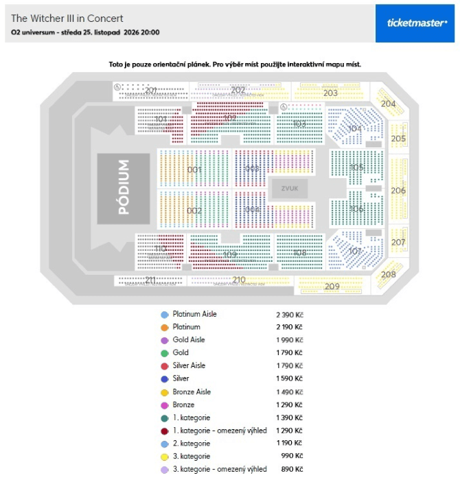 Seating chart – O2 universum