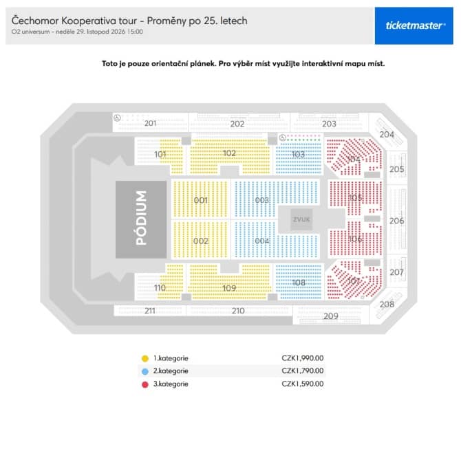 Seating chart – O2 universum