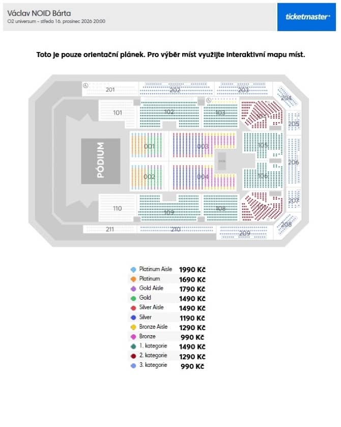 Seating chart – O2 universum