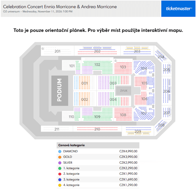Seating chart – O2 universum