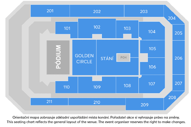 Seating chart – O2 universum