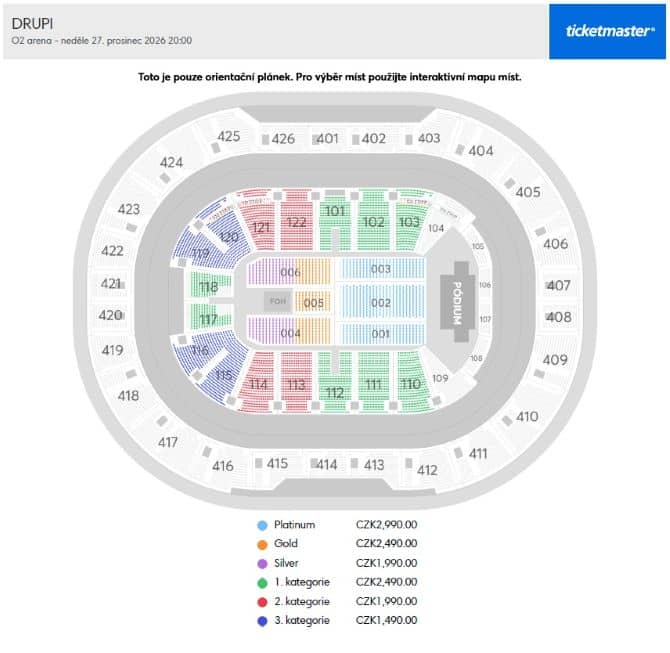 Seating chart – O2 Arena