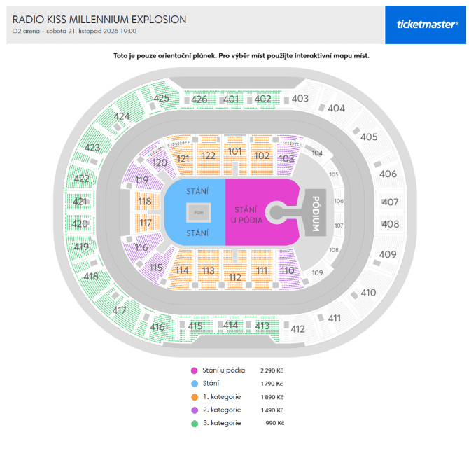 Seating chart – O2 Arena