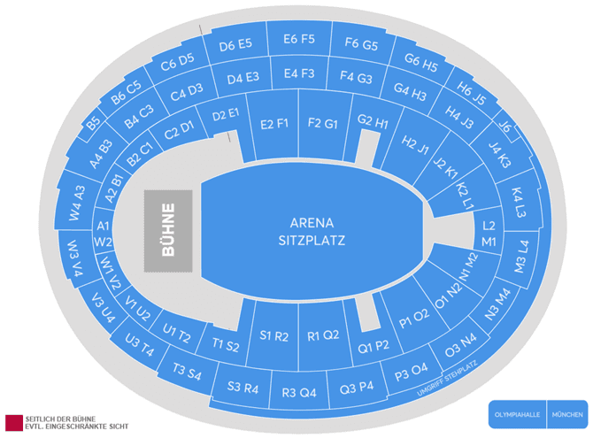 Saalplan – Olympiahalle