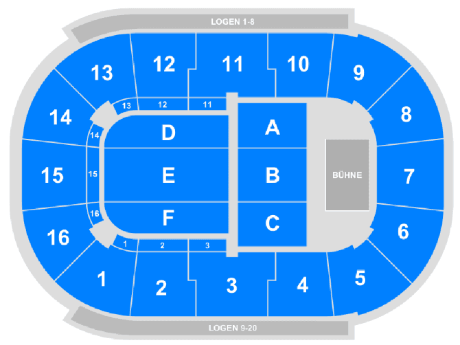 Saalplan – Porsche Arena