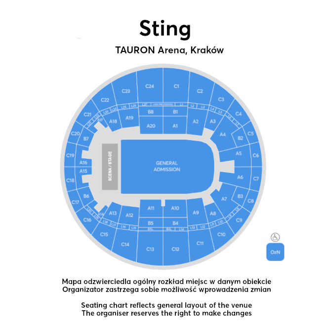 Plan miejsc – TAURON Arena Kraków