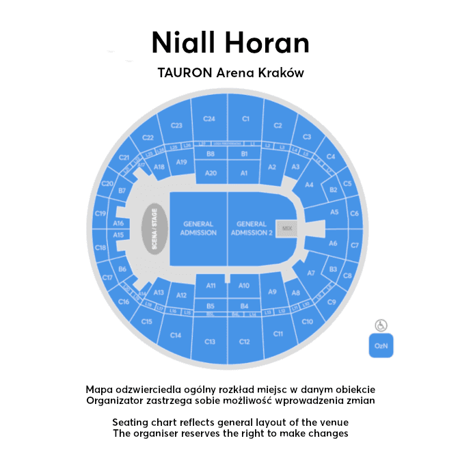 Plan miejsc – TAURON Arena Kraków