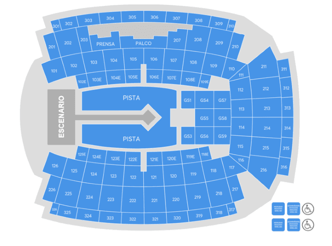 Mapa de asientos – Palau Sant Jordi