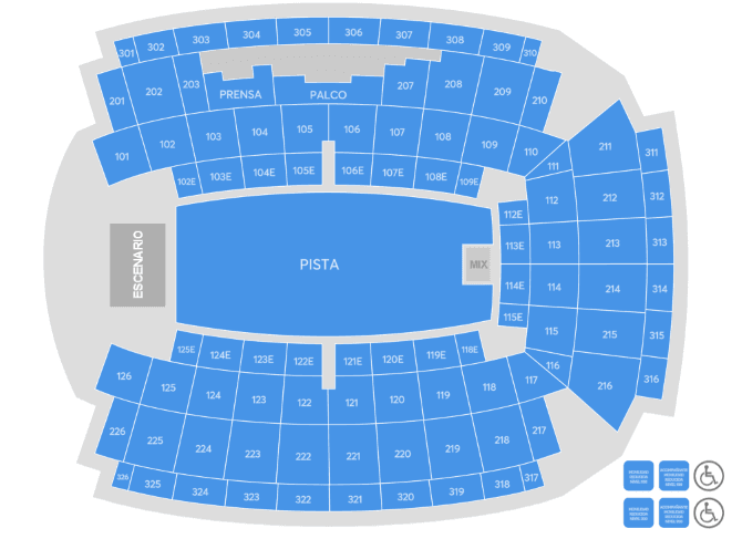 Mapa de asientos – Palau Sant Jordi