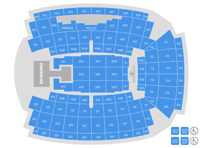 Mapa de asientos – Palau Sant Jordi