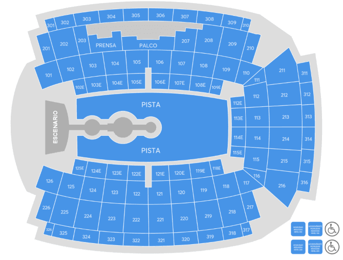 Mapa de asientos – Palau Sant Jordi