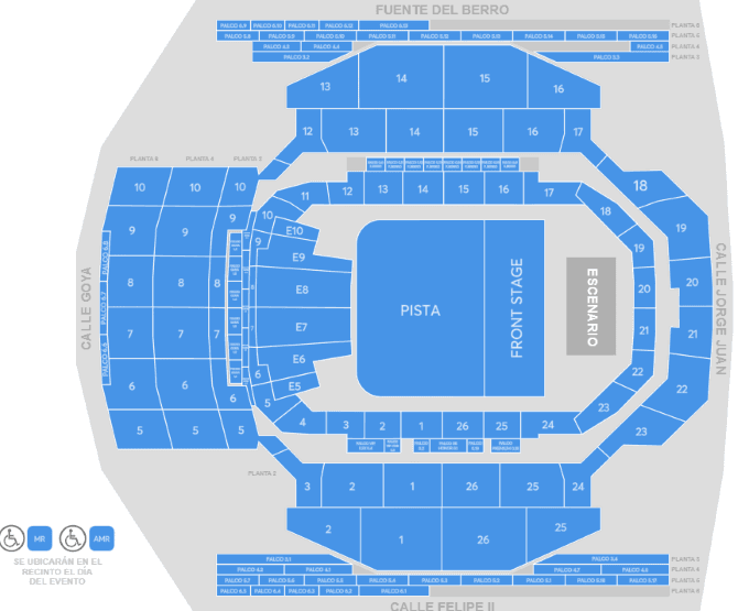 Seating chart – Movistar Arena