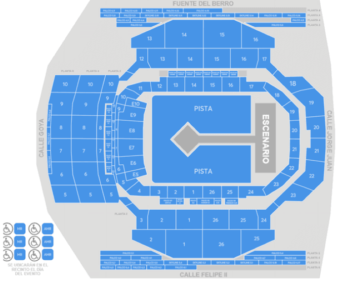 Mapa de asientos – Movistar Arena