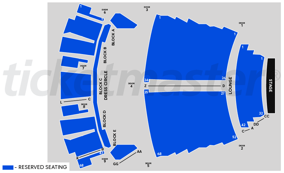 Seating chart – Crown Theatre Perth