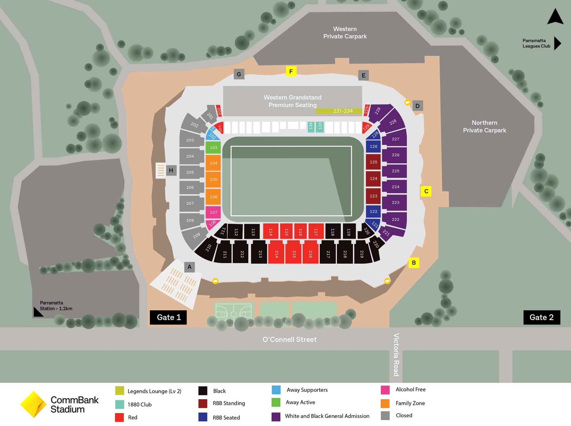 Seating chart – CommBank Stadium