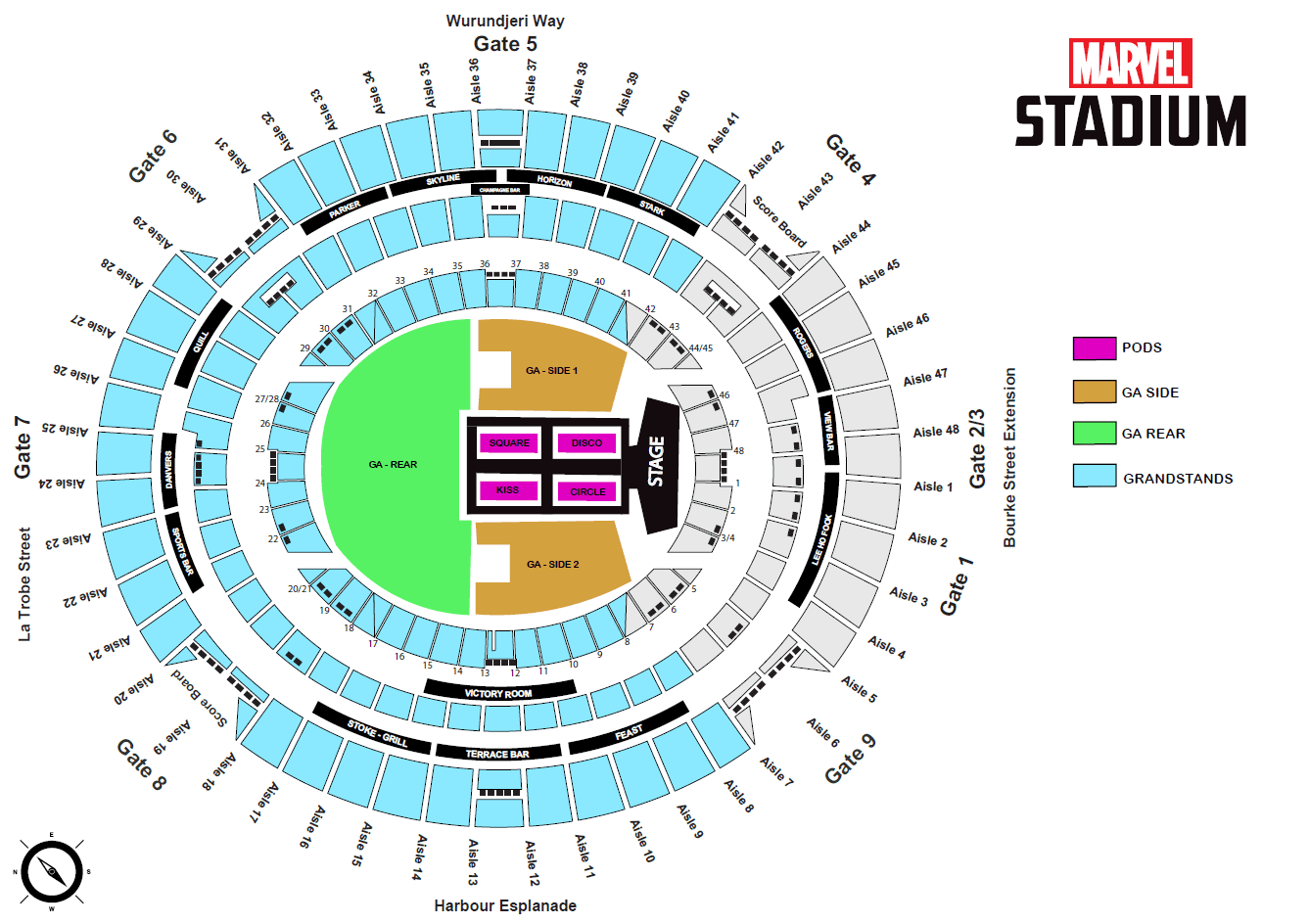 Seating chart – Marvel Stadium