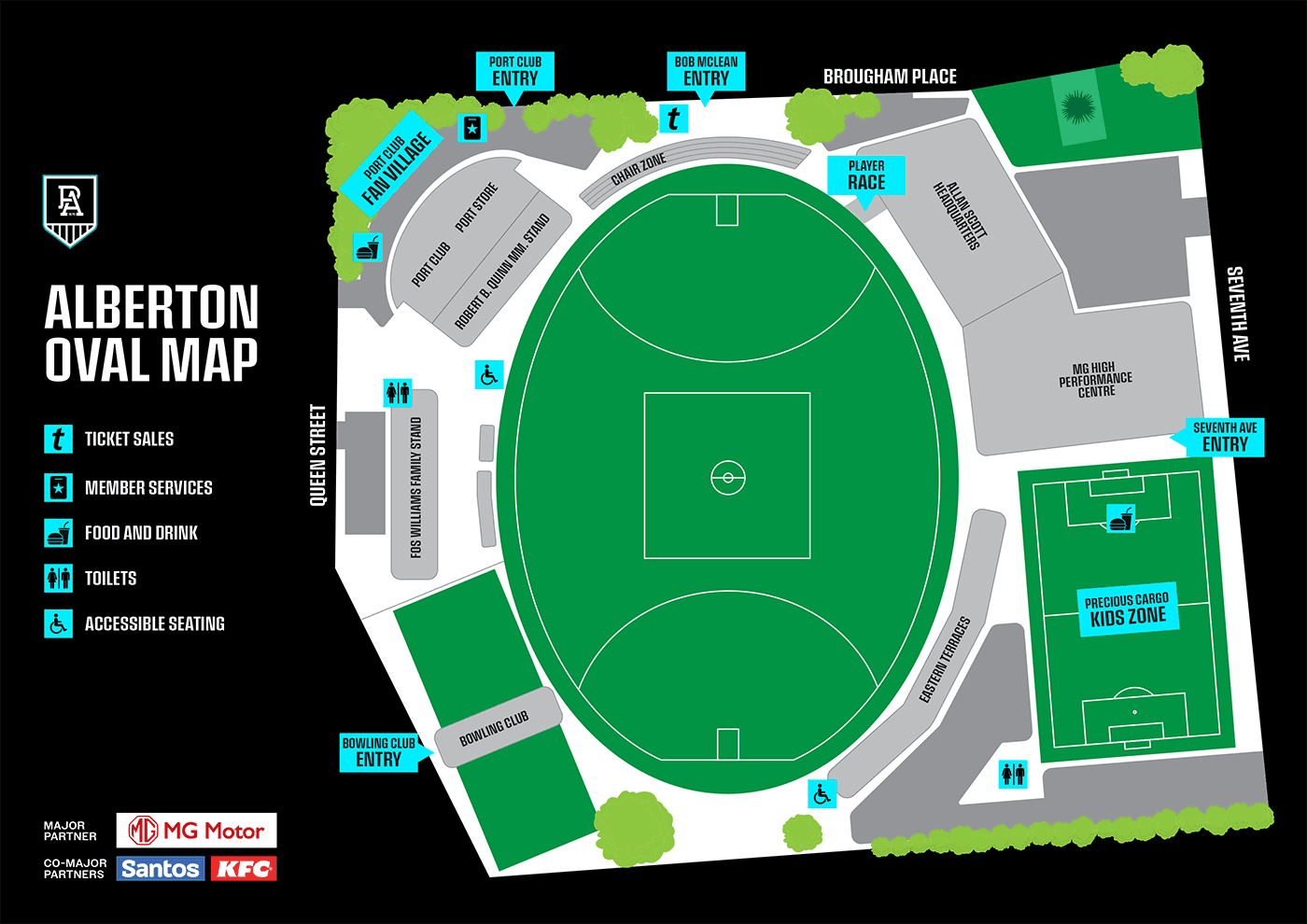 Seating chart – Alberton Oval