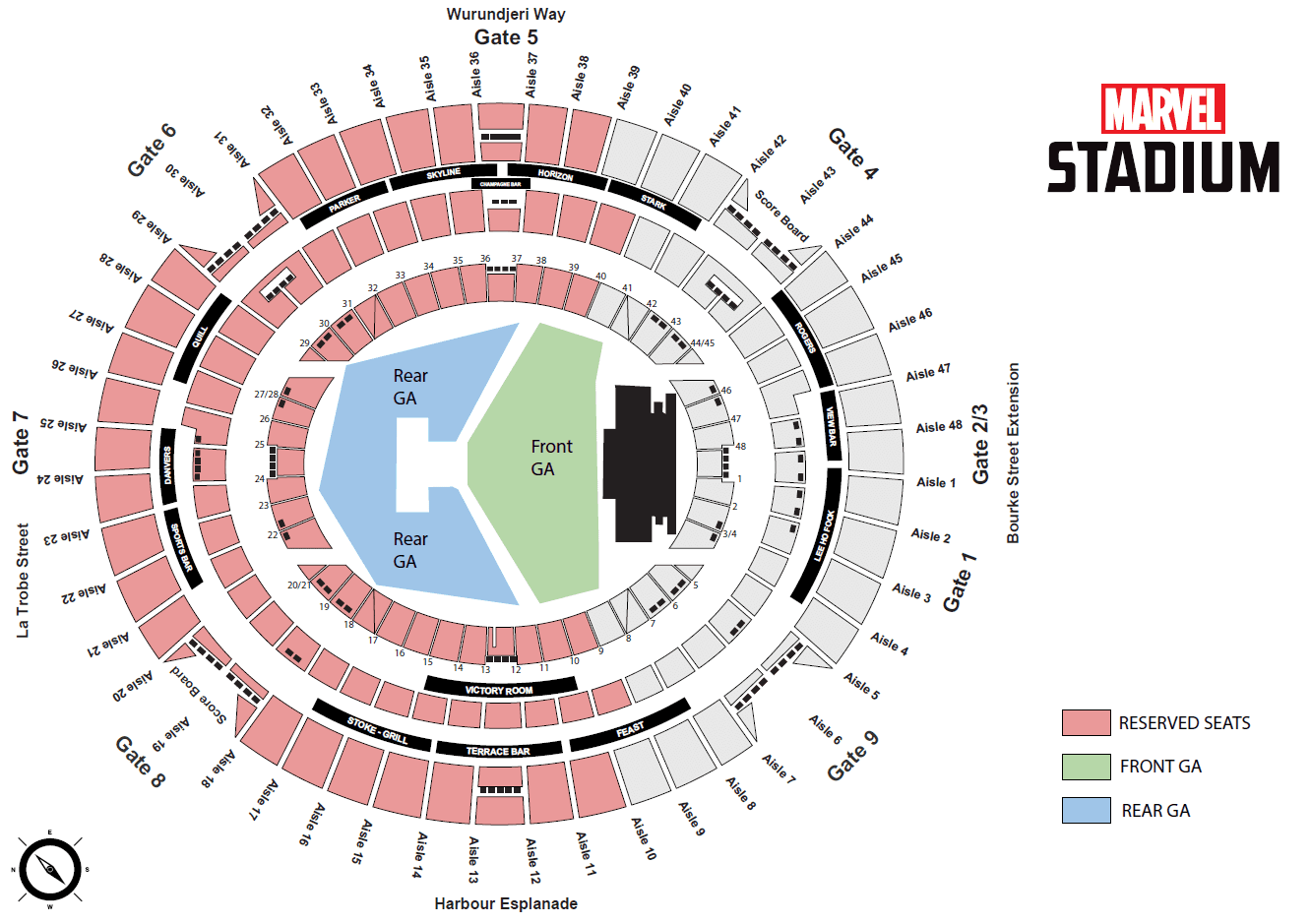 Seating chart – Marvel Stadium