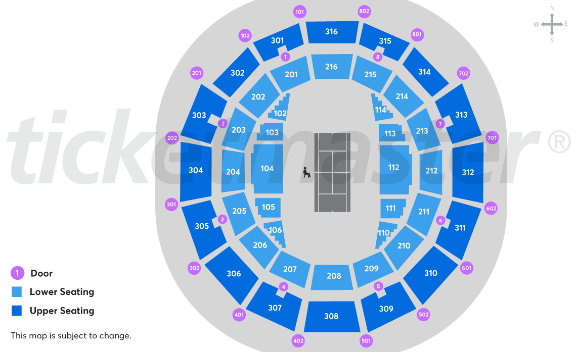Seating chart – Queensland Tennis Centre