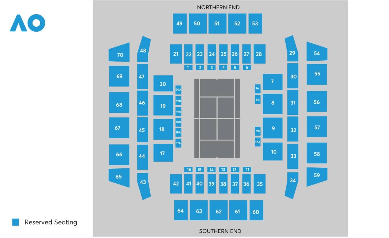 Seating chart – Melbourne Park