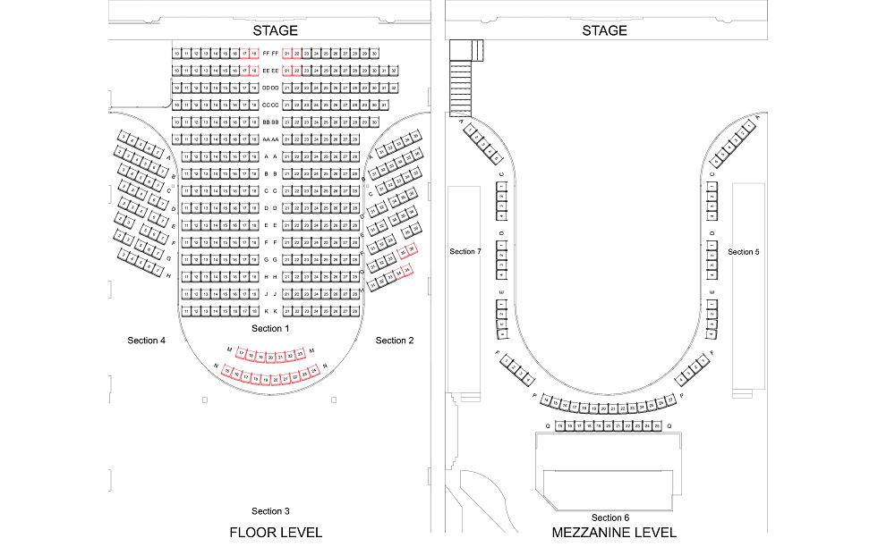 Seating chart – The Tivoli