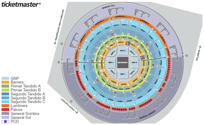 Seating chart – Monumental Plaza De Toros México