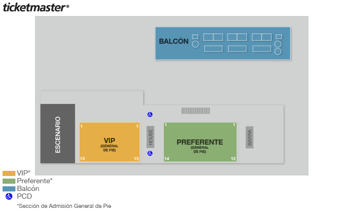Seating chart – Foro Corona Monterrey