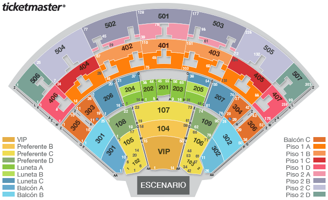 Mapa de asientos – Auditorio Nacional