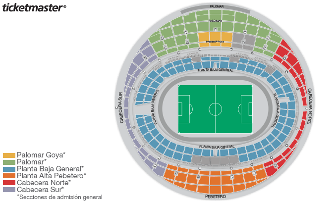 Seating chart – Estadio Olimpico Universitario