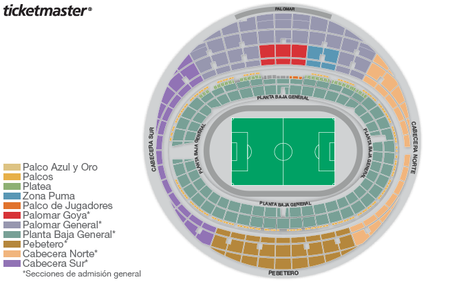 Seating chart – Estadio Olimpico Universitario