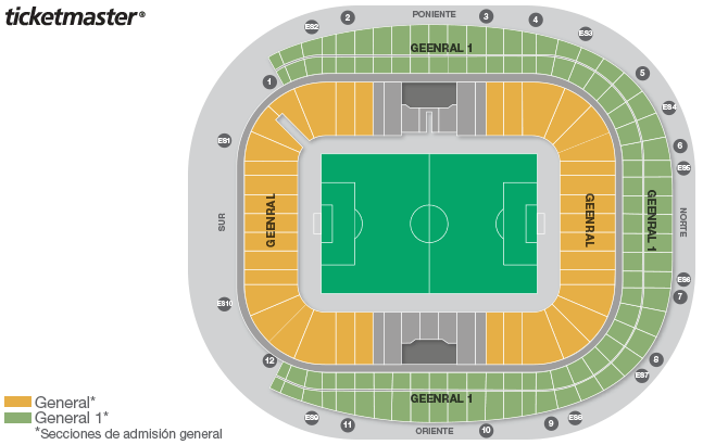 Seating chart – Estadio BBVA