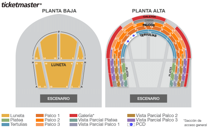 Seating chart – Teatro Juarez (Fic)