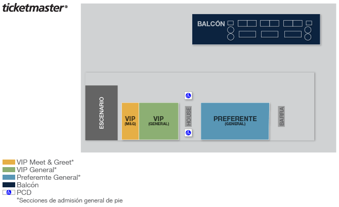 Mapa de asientos – Foro Corona Monterrey