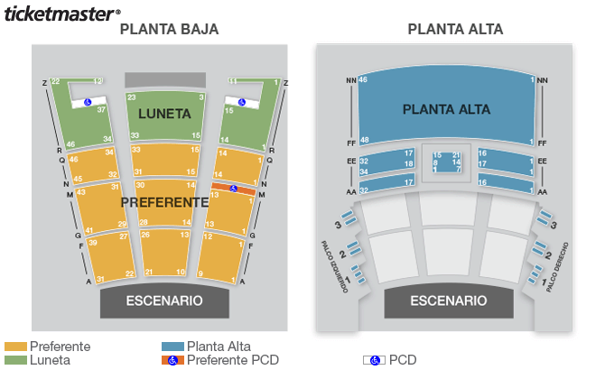Seating chart – Auditorio del Estado (FIC)