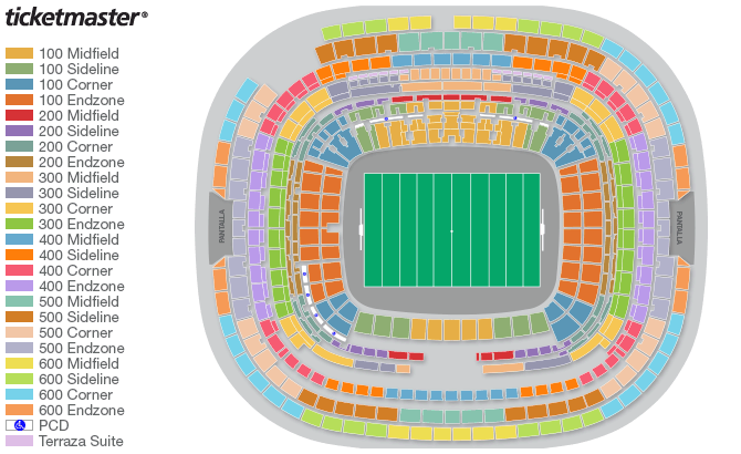 Seating chart – Estadio Banorte