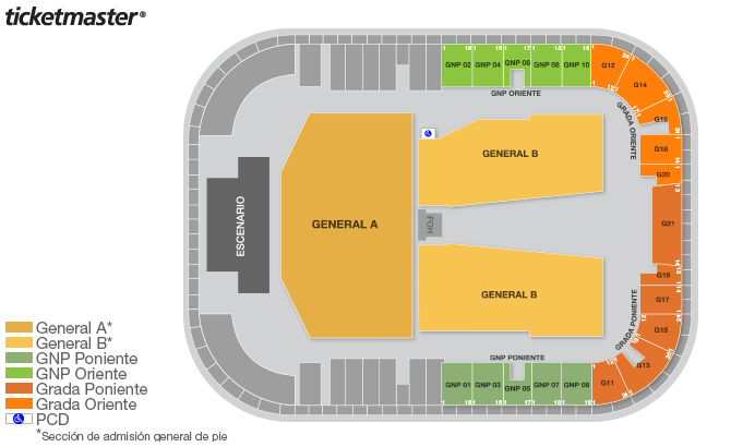 Seating chart – Coliseo GNP Seguros